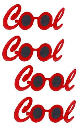 PRETYZOOM 2 Sätze Cool Alphabet Brille Lametta Streamer Party Sachen Party Supplies Schnapsgläser Brief Foto Requisiten Brille Abschlussball Foto Requisiten Brille Abs-Material 2 Stück * 2