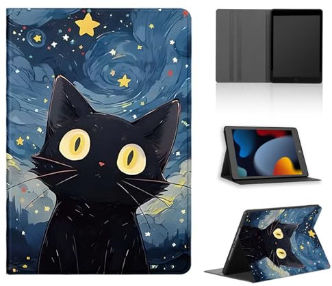 Funda Tablet para Samsung Galaxy Tab A 10,1 SM-T510/T515 2019, Carcasa Lindo Anime Manga Motifs Diseño de Cubierta Protectora Plegable Cuero de PU con Función de Soporte Protectora Case, Look Up