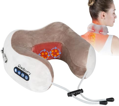 Neck Massager, Electric Neck Massager Deep Tissue 3D Kneading, with 3 Force Levels and 3 Modes, Rechargeable Massage Cushion Pillow for Pain Relief at Home, Office