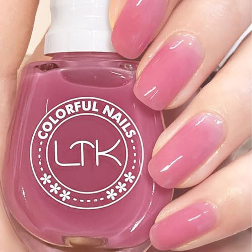 Jelly Nail Polish, Purple Nail Varnish, Quick Dry Nail Polish No UV Lamp Curing, Long Lasting, Chip Resistant, Non-Toxic, Quick Drying, Salon & At Home Manicure for Women (26#Purple)