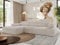 MKS MEBLE Ecksofa mit relaxfunktion elektrisch, Sofa L-Form - Rilasso - Beige Cord Links