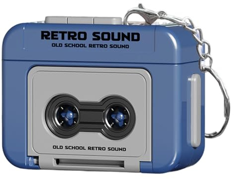 Mini magistrat magnétique, mini magistrat du magnétophone, porte-clés de cassette rétro enregistrable en plastique avec de la musique, lecteur microcassette pour sacs à dos, sacs à main, microcass