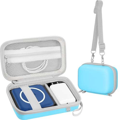 Leayjeen Travel Case Compatible with Hicober 3 in 1 Charging Station/UCOMX Nano Magnetic 2 in 1 Wireless Charger,Foldable Magnetic Charging Station Storage Holder Bag-Blue (Case Only)