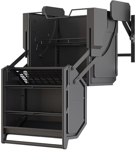 Étagère Escamotable À 2 Niveaux Pour Meubles Hauts, Panier Relevable, Étagère À Épices Et À Vaisselle Pour Cuisine Bar Rangement Organiseur Capacité De Charge : 20kg/44.09lb((LxWxH)56.2x48x49cm/22.12x