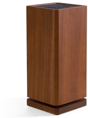 ENOKING Messerblock Magnetisch ohne Messer, 360°drehbar Magnetischer Messerblock Aus Akazienholz, Magnet Messerhalter mit Borsteneinsatz, Messerblöcke für Messer und Utensilien