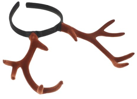 ARTSEWPLY Beflocktes Rentiergeweih Haarband Verstellbar Weihnachts Cosplay Kostüm Haarschmuck Unisex für Erwachsene Weiches Material Auffälliges Design für Fest und Partygebrauch