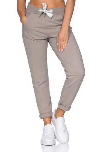 Elbsand Damen 7/8 Jogginghose ESBrinja knöchellange Sweathose 70115 00 Silver Sand (1400) L