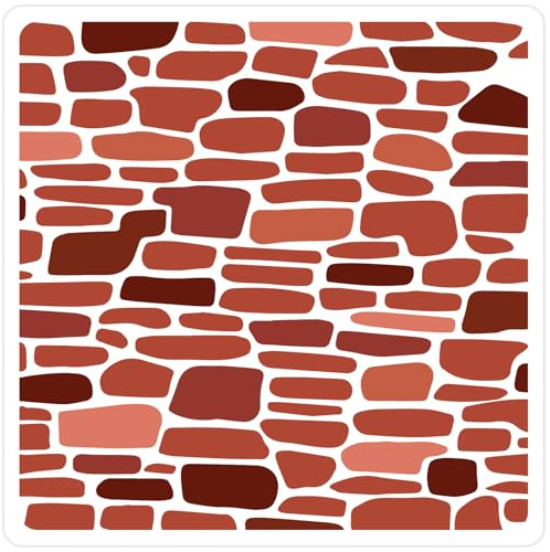 GORGECRAFT Schablonenvorlage Mit Ziegelstruktur 30x30cm Groß Aus PET Kunststoff Wiederverwendbar Ziegelwand Hintergrundschablonen Zum Bemalen von Wänden Möbeln Böden Kuchen Keksen Dekor Tagebuch Samme