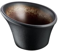 APS 85362 12er Set Schale – KAYA – Ø 8 cm, H: 4–5,5 cm, 0,09 L, Melamin innen braun/außen grau, stapelbar, spülmaschinengeeignet, robust & modern
