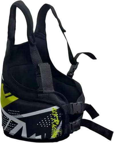 Chaleco protector de costillas de karting para adultos y niños, protector de pecho duradero con absorción de golpes, transpirable, ajustable, equipo multiusos (amarillo, niño (64 cm)