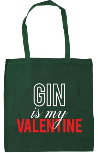Hippowarehouse Gin Is My Valentine Tote Shopping Gym Beach Bag 42cm x38cm, 10 litres