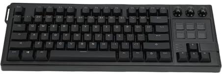 Topiky Kabelgebundene Mechanische USB-Tastatur (75%-Layout) mit 78 Tasten, 6 Programmierbaren LCD-Tasten, Hot-Swap-fähigen Roten Schaltern und RGB-Hintergrundbeleuchtung für PC, D (Black)