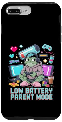 Custodia per iPhone 7 Plus/8 Plus Batteria scarica Modalità genitore Stanco Gamer
