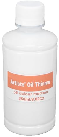 Generic Diluente per Pittura a Olio 250 Ml Solvente Inodore e Lavabile Ideale per Progetti Artistici con Pittura a Olio