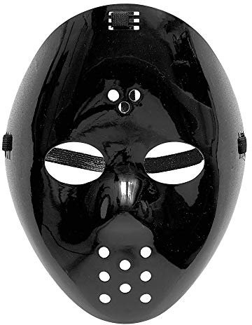 W WIDMANN MILANO Party Fashion 91703 - Hockey Maske, Schwarz, Psycho, Halloween, Karneval, Mottoparty