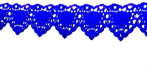 Creativery 4 Meter Papiergirlande Herzen (blau 352 / königsblau/Royalblau) // Papier Girlande Deko Hängedeko Raumdeko Geburtstag Party Fest Feier