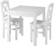 Weiße Essgruppe mit Tisch und 2 Stühle Kiefer Massivholz 90.70-50 B W-Set 20