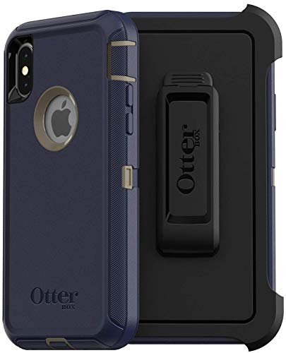 OtterBox Defender Series Schutzhülle für iPhone XS & iPhone X, Einzelhandelsverpackung, Dark Lake (Chinchilla/Dress Blues)