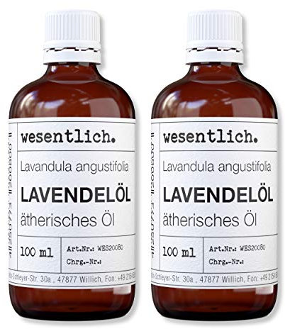 wesentlich. Lavendelöl - ätherisches Öl - 100% naturrein (Glasflasche) - u.a. für Duftlampe und Diffuser (2x100ml)