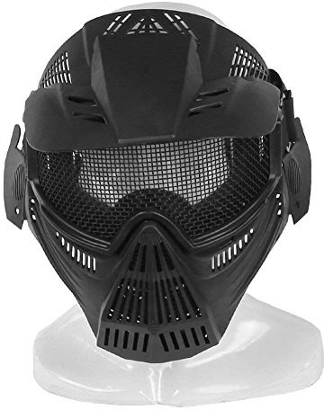LEJUNJIE Taktische Stahlmaske Airsoft-Maske, Maske für das ganze Gesicht, Mesh-Maske, Schutzmaske, Militärschutzmaske, ideal für Paintball CS