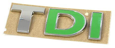 TDI Schriftzug hinten Heckklappe Emblem Logo, chrom/grün