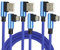 AAOTOKK 3 Pieds90Degrés Micro USB Mâle Vers USB 2.0 Mâle Nylon Tressé Pour Câble Synchronisation Charge Rapide Convient Aux Téléphones Android,téléphones Intelligent Etc(Bleu/3Pack)