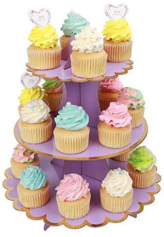 Tortenständer 3 Etagen Cupcake Ständer Muffin Ständer aus Karton für Hochzeit Party Geburtstag Baby Duschen Kuchen Dessert Torten Etagere