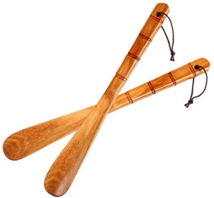 Premium Wooden Shoe Horn, 2 PCS Shoehorns Durable, 13 Long Handle Shoe horns, Lazy Shoe Helper Spoons for Seniors, Kids, Pregnancy, Men, Women