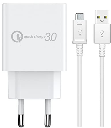 Netzteil QC 18W+ Ladekabel Micro USB weiß