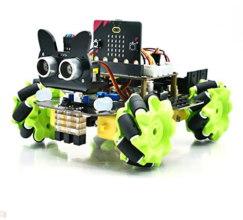 KEYESTUDIO BBC Micro:bit 4WD Mecanum Robot Car Kit Mit BBC Microbit V2 Board, Projekte Programmierbares Auto für Erwachsene Teenager Mint-Bildung