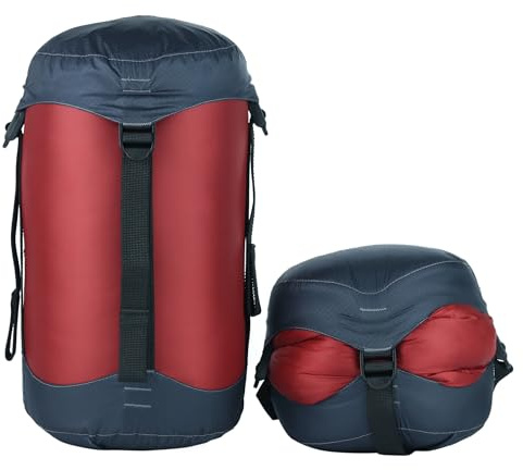 Litume Kompressionssack 6L, 8.5L, 10L, 13L, 16L, Leicht, Ultraleichter Kompakt mit Ripstop-Gewebe, 50% mehr Stauraum, für Schlafsack, mit Kordelzug für Camping, Rucksackreisen, Reisen (Rot)