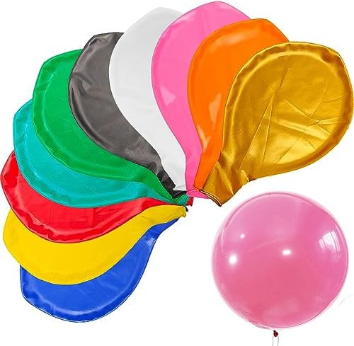 10 Pièces Ballon Géant Gonflable, Grand Ballon Multicolore 90cm, Latex 36 Pouces Ballon, Super Grand Balloon pour Mariage Anniversaire, Baptême, Bébé Douche, Enfants Fête Festival
