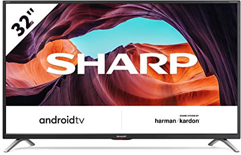 SHARP 1T-C32BI6KE2AB 32-inch 720p HD Ready Android TV with Chromecast Built-in, Harman/Kardon Speakers, 3x HDMI, 2x USB and Bluetooth, Black [Amazon Exclusive]