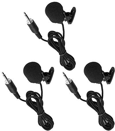 Ruiqas 3pcs Lavalier Lapel Microphone Mini 3.5mm Screw Plug Mic Collar Amplifier Mic for Teaching Tourist Guide