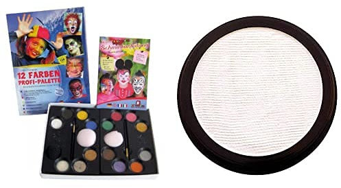 Eulenspiegel - Schmink-Palette Profi und Profi-Aqua Schminke in der Farbe Weiß