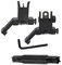 FIRECLUB Für AR15 Vorder- und Hinterseite hochklappen 45 Grad Rapid Transition BUIS Backup Iron Sight mit rotgrüner Faser und Einstellwerkzeugen