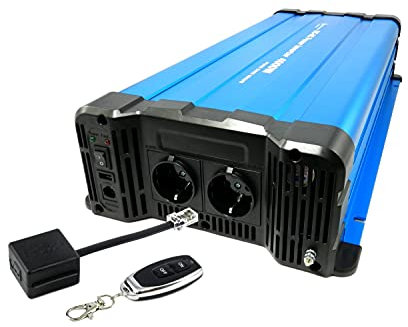 SOLARTRONICS FS4000DR Spannungswandler 24V 230V 4000 Watt - Reiner Sinus Wechselrichter 24V auf 230V für Wohnwagen & Wohnmobil - 8000W Spitzenleistung - mit Schuko, USB Anschluss & Fernbedienung