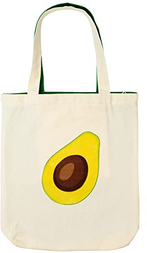 BEARFOOT Jutebeutel bedruckt mit Innentasche und Reißverschluss 40x36cm, Beutel farbig, lange jute Henkel, Tote Bag, Stoffbeutel, Baumwolltasche, Beuteltasche -groß,natur,vintage - unisex (Avocado)