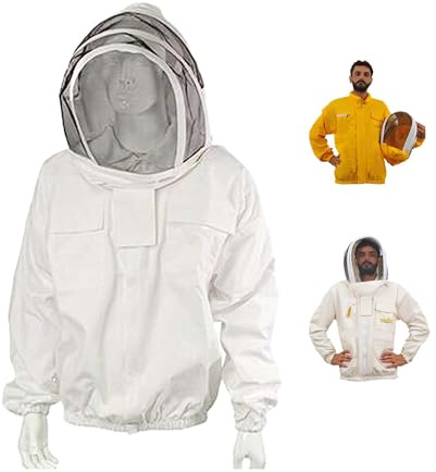 URBANSBEE Imkerjacke Baumwolle, Imkerjacke mit schickem Hut und Schleier, Imkeranzug Herren damen Imkerschutzkleidung für professionelle Imker
