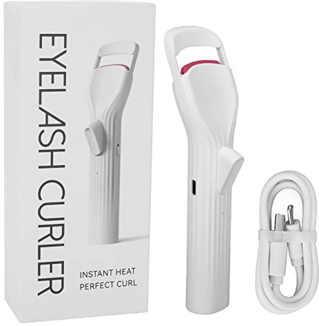 Elektrische Beheizter Wimpernzange, USB Wiederaufladbarer Tragbarer Lash Curler mit Silikonauflage, Langanhaltende Natürliche Curling