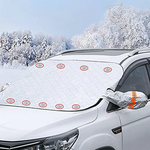 HONLONE Frontscheibenabdeckung Auto Scheibenabdeckung mit 9 Magnet Fixierung Winter Scheibenabdeckung mit Rückspiegelabdeckungen mit Magnet Frostabdeckung Gegen Sonne, EIS, Schnee, Frost (157x126_cm)