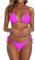 SHERRYLO Perizoma Bikini Costume Da Bagno per Le Donne Nero Brasiliano Stringa Bikini Costume Da Bagno Triangolo Top Costumi Da Bagno, Fucsia, S