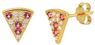 Ayoiow Damenohrstecker Modern, Mädchen Ohrringe Echt Silber Käse Pizza Ohrringe Gold Schmuck Ohrringe Damen