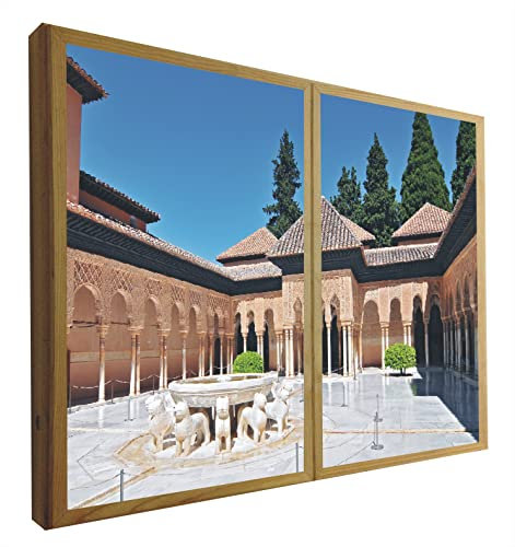 CCRETROILUMINADOS Falsche Fenster mit Licht Blick auf den Hof der Löwen La Alhambra