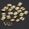 100Pcs Mini Hinges Folding Butt Hinges Cabinet Drawer Butt Hinges Connectors with Brass Tack for Wooden Box Jewelry Chest Box Cabinet DIY Accessories