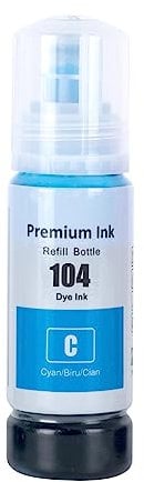 Go Inks 1 Cyan 70ml Ink Bottle to replace Epson 104 Compatible/non-OEM for EcoTank Printers