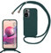 MBSLFY Coque avec Cordon pour Xiaomi Redmi Note 10 4G/Note 10S,Collier pour Étui Housse TPU Anti-Choc Colliers Protection Complète Cover de cellulaire Mince Réglable Lanyard Case, Vert foncé