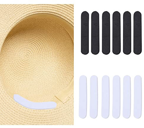 12 PCS Hat Size Reducers, Hat Inserts to Make Smaller, Felt Cap Size Reducer Tape Black and White Hat Sizing Tape Hat Size Reducer for Hats Caps Sweatband