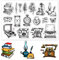 GLOBLELAND Retro-Möbel Transparente Silikonstempel Vintage Phonograph Klare Stamps Schreibmaschine Silikonstempel Für Kartengestaltung DIY Prägung Journaling