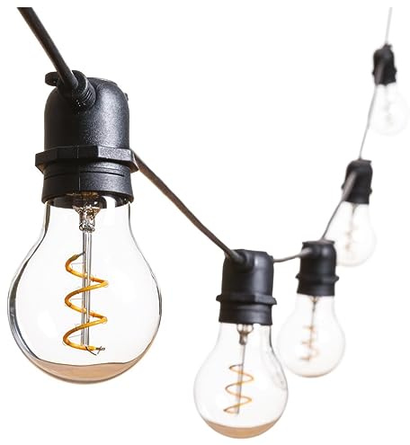 Alcapower 929835 AP10E27 Kette 10 Lampenfassungen E27 Schwarz 11,5 m